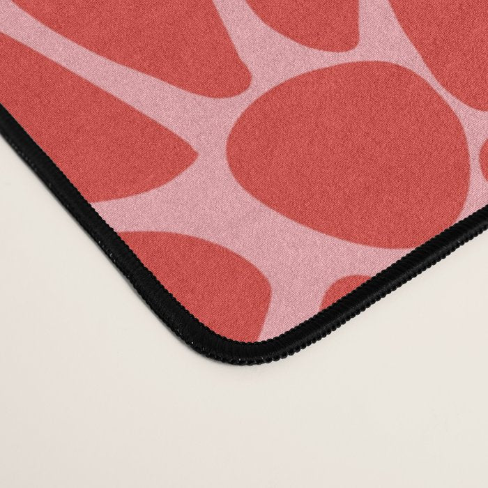 Pink and Red - Retro Floral Art Print Desk Mat Gallery Image 4