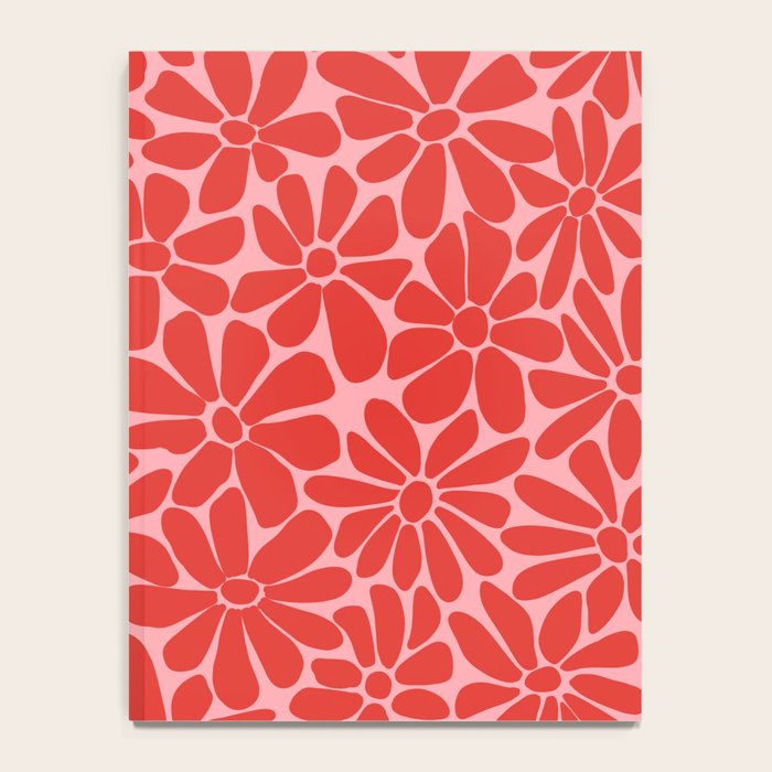 Pink and Red - Retro Floral Art Print Notebook Gallery Image 4