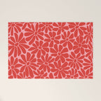 Pink and Red - Retro Floral Art Print Welcome Mat Gallery Image 1