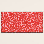 Pink and Red - Retro Floral Art Print Desk Mat Gallery Image 3