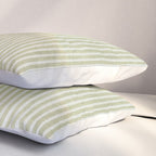 Light Green Lines Neutral Geometric Artwork Pillow Sham Gallery Image 3
