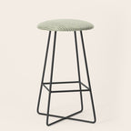 Light Green Lines Neutral Geometric Artwork Stool Gallery Image 1