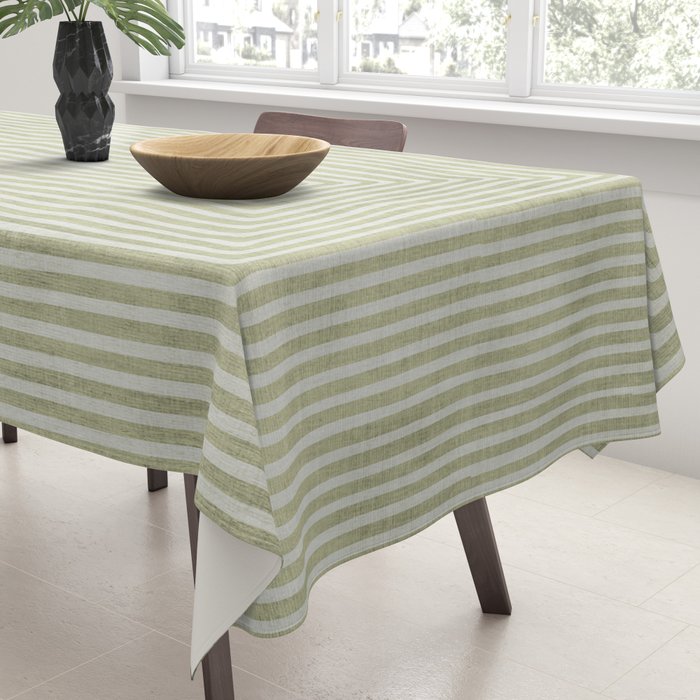 Light Green Lines Neutral Geometric Artwork Tablecloth Gallery Image 3