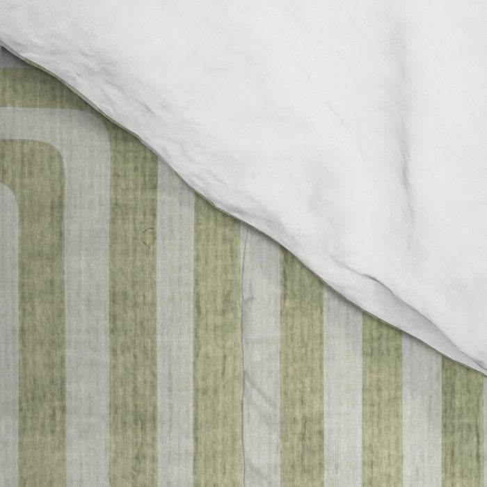Light Green Lines Neutral Geometric Artwork Comforter Gallery Image 4