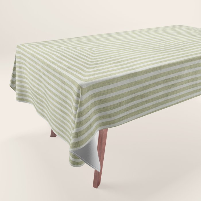 Light Green Lines Neutral Geometric Artwork Tablecloth Gallery Image 1