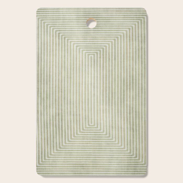 Light Green Lines Neutral Geometric Artwork Cutting Board Gallery Image 1