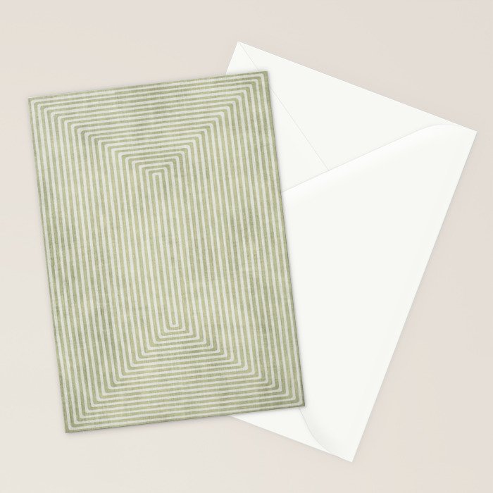 Light Green Lines Neutral Geometric Artwork Stationery Card Gallery Image 2