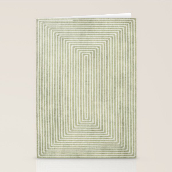 Light Green Lines Neutral Geometric Artwork Stationery Card Gallery Image 1