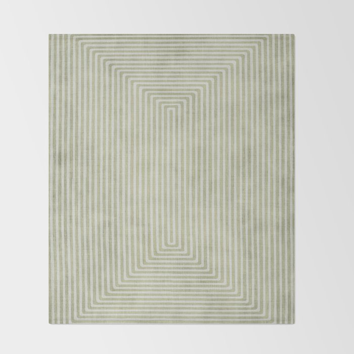 Light Green Lines Neutral Geometric Artwork Throw Blanket Gallery Image 2