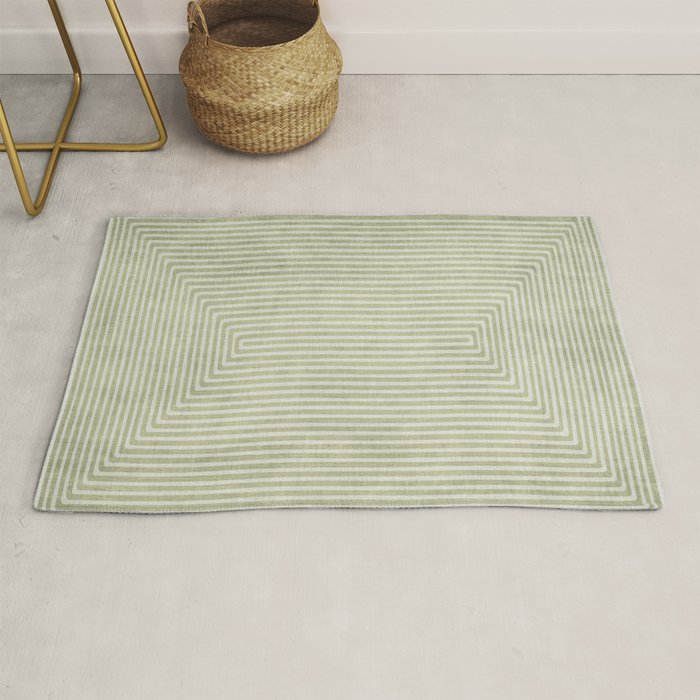 Light Green Lines Neutral Geometric Artwork Rug Gallery Image 1