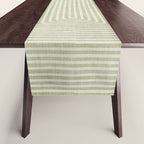 Light Green Lines Neutral Geometric Artwork Table Runner Gallery Image 1