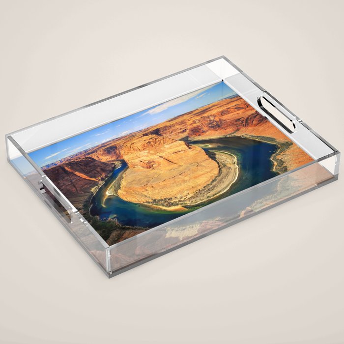 Stunning Horseshoe Bend, Colorado River, Glen Canyon scenic nature canyons photographic art print Acrylic Tray Gallery Image 1