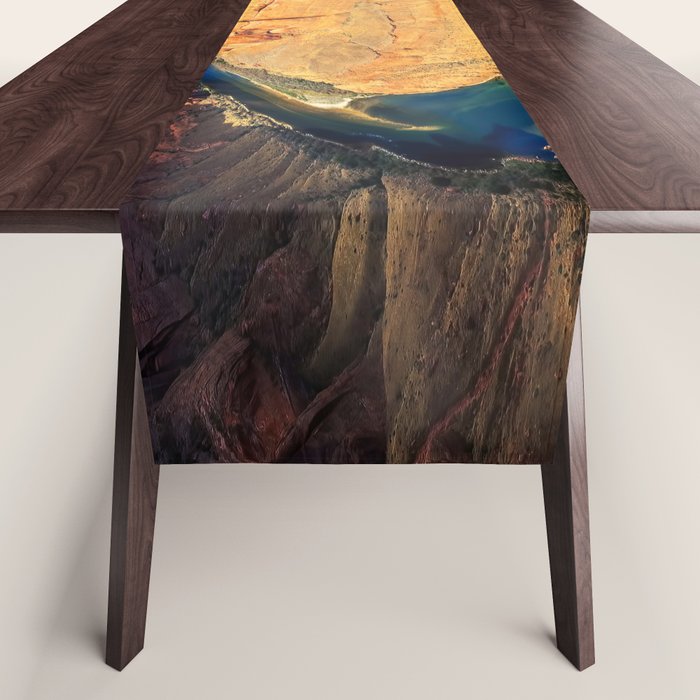 Stunning Horseshoe Bend, Colorado River, Glen Canyon scenic nature canyons photographic art print Table Runner Gallery Image 1