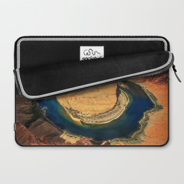 Stunning Horseshoe Bend, Colorado River, Glen Canyon scenic nature canyons photographic art print Laptop Sleeve Gallery Image 2