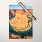 Stunning Horseshoe Bend, Colorado River, Glen Canyon scenic nature canyons photographic art print Wrapping Paper Gallery Image 1