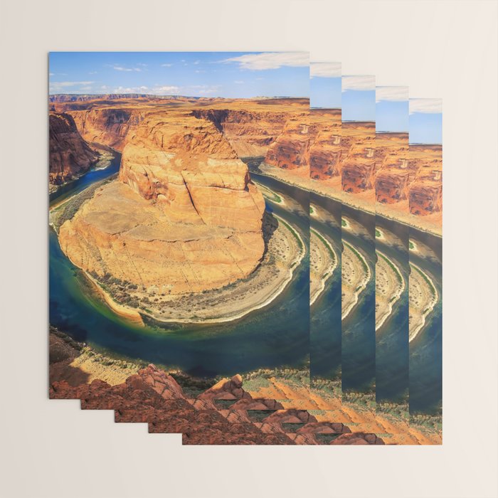 Stunning Horseshoe Bend, Colorado River, Glen Canyon scenic nature canyons photographic art print Wrapping Paper Gallery Image 3