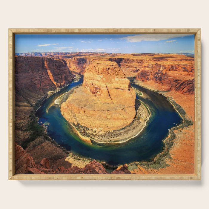 Stunning Horseshoe Bend, Colorado River, Glen Canyon scenic nature canyons photographic art print Serving Tray Gallery Image 1