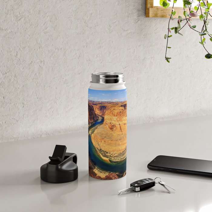 Stunning Horseshoe Bend, Colorado River, Glen Canyon scenic nature canyons photographic art print Water Bottle Gallery Image 4