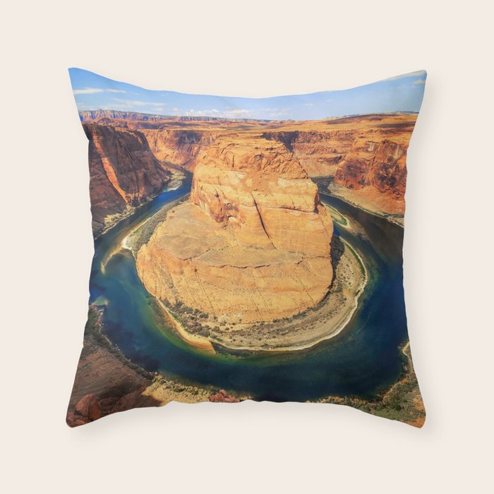 Stunning Horseshoe Bend, Colorado River, Glen Canyon scenic nature canyons photographic art print Throw Pillow Gallery Image 6
