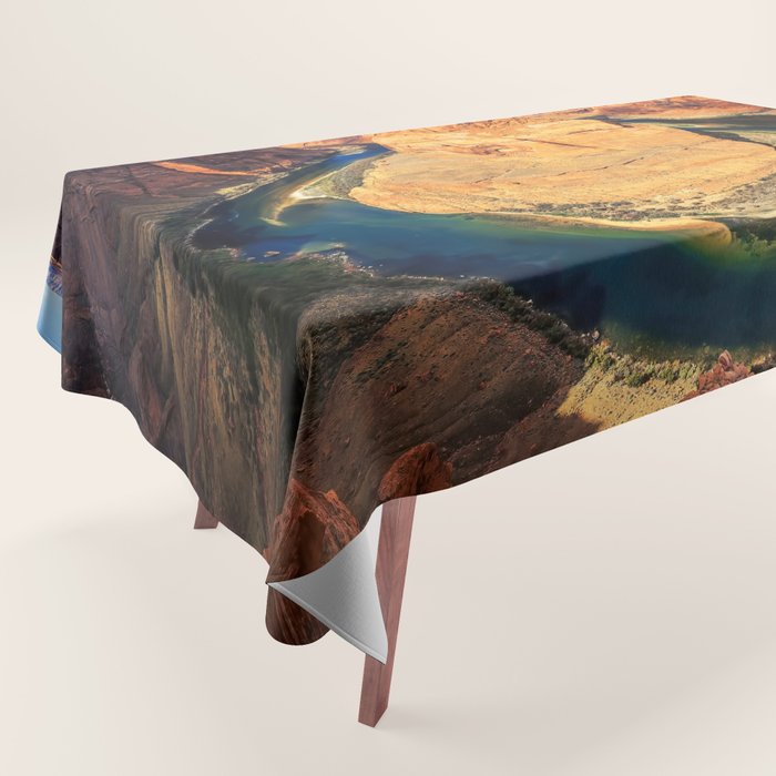 Stunning Horseshoe Bend, Colorado River, Glen Canyon scenic nature canyons photographic art print Tablecloth Gallery Image 1