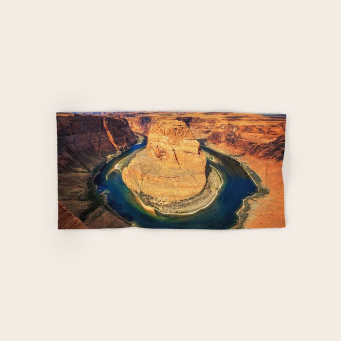 Stunning Horseshoe Bend, Colorado River, Glen Canyon scenic nature canyons photographic art print Bath Towel Gallery Image 1