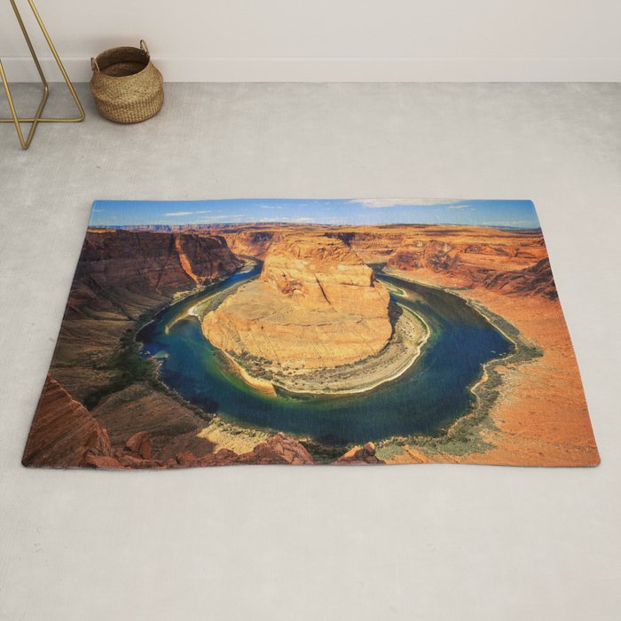 Stunning Horseshoe Bend, Colorado River, Glen Canyon scenic nature canyons photographic art print Rug Gallery Image 2