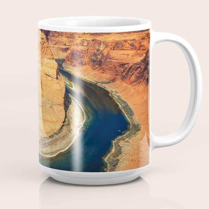 Stunning Horseshoe Bend, Colorado River, Glen Canyon scenic nature canyons photographic art print Coffee Mug Gallery Image 2