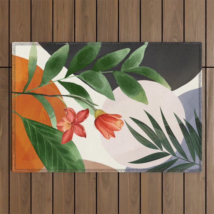 Abstract Tropical Art 12 Outdoor Rug Gallery Image 1
