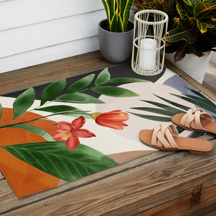 Abstract Tropical Art 12 Outdoor Rug Gallery Image 2