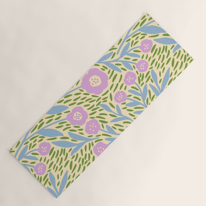 Botanical Garden - Lilac, Blue and Green  Yoga Mat Gallery Image 1