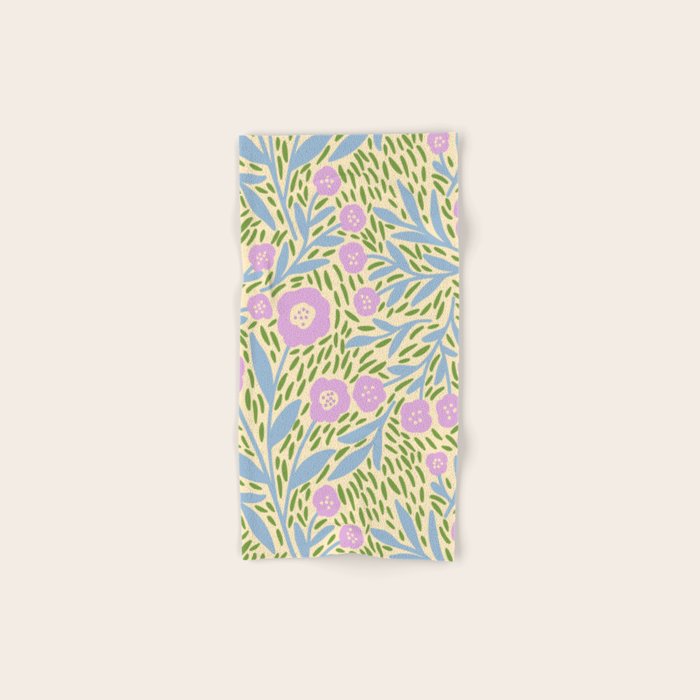 Botanical Garden - Lilac, Blue and Green  Bath Towel Gallery Image 1