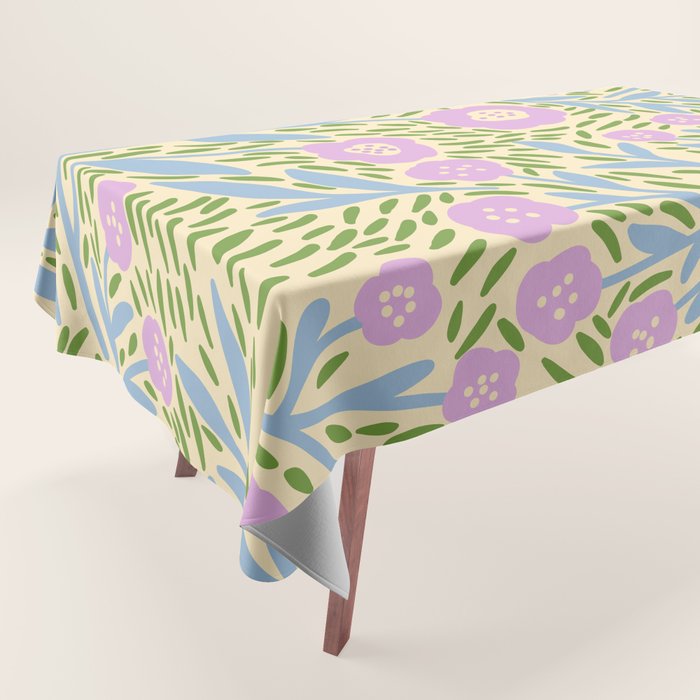Botanical Garden - Lilac, Blue and Green  Tablecloth Gallery Image 1