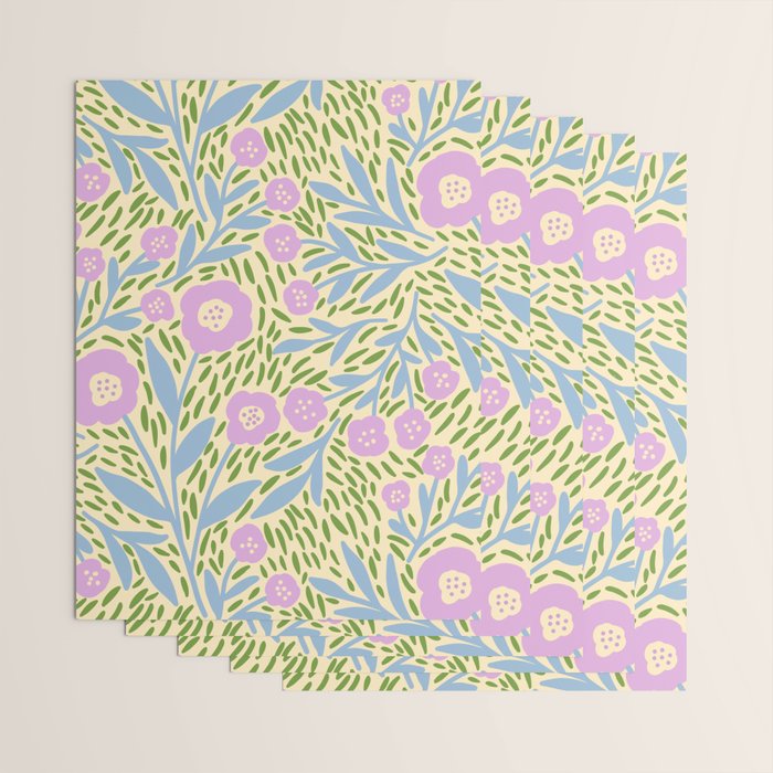 Botanical Garden - Lilac, Blue and Green  Wrapping Paper Gallery Image 3
