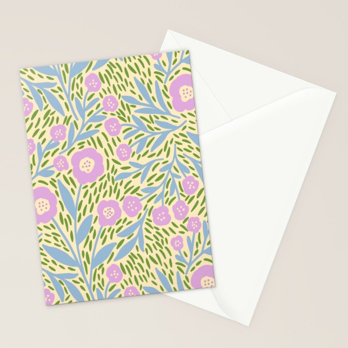Botanical Garden - Lilac, Blue and Green  Stationery Card Gallery Image 2