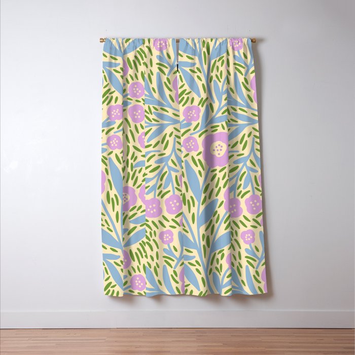 Botanical Garden - Lilac, Blue and Green  Window Curtain Gallery Image 3