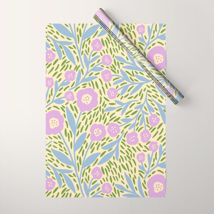 Botanical Garden - Lilac, Blue and Green  Wrapping Paper Gallery Image 1