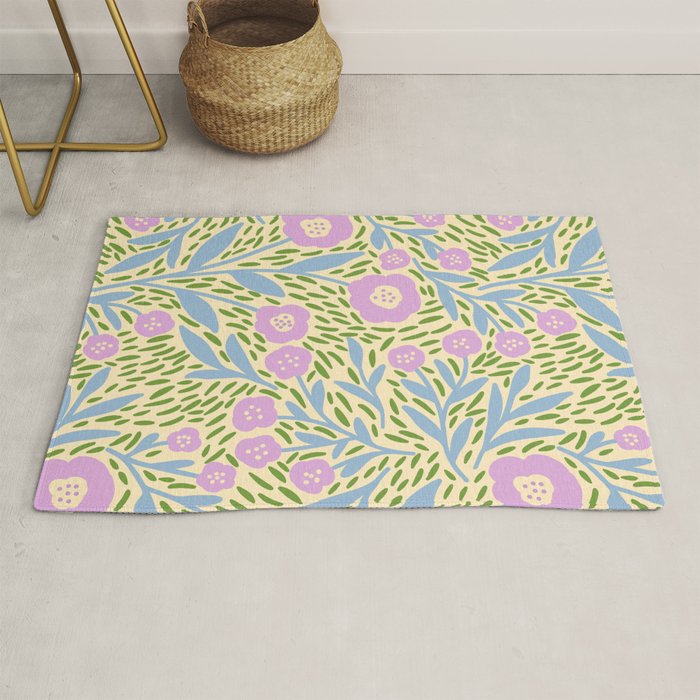 Botanical Garden - Lilac, Blue and Green  Rug Gallery Image 1