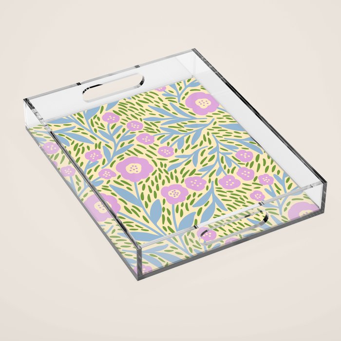 Botanical Garden - Lilac, Blue and Green  Acrylic Tray Gallery Image 1