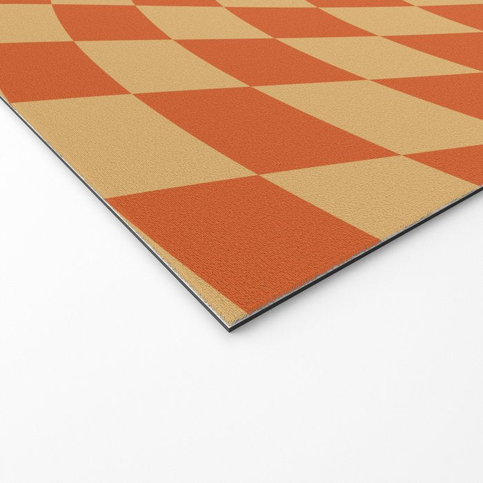 Orange Sunset Checker Welcome Mat Gallery Image 2