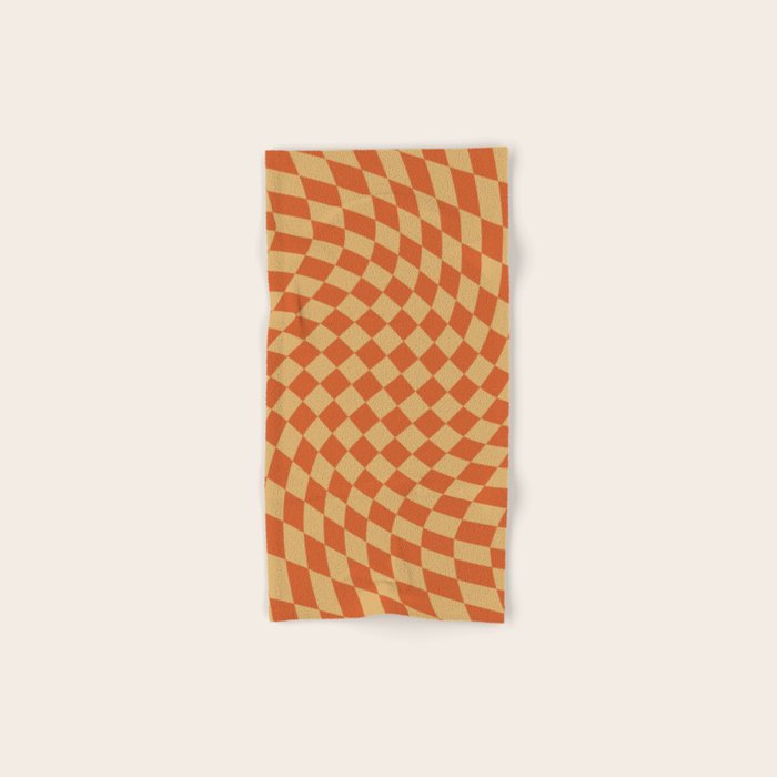 Orange Sunset Checker Bath Towel Gallery Image 1