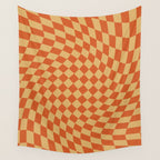 Orange Sunset Checker Wall Tapestry Gallery Image 4