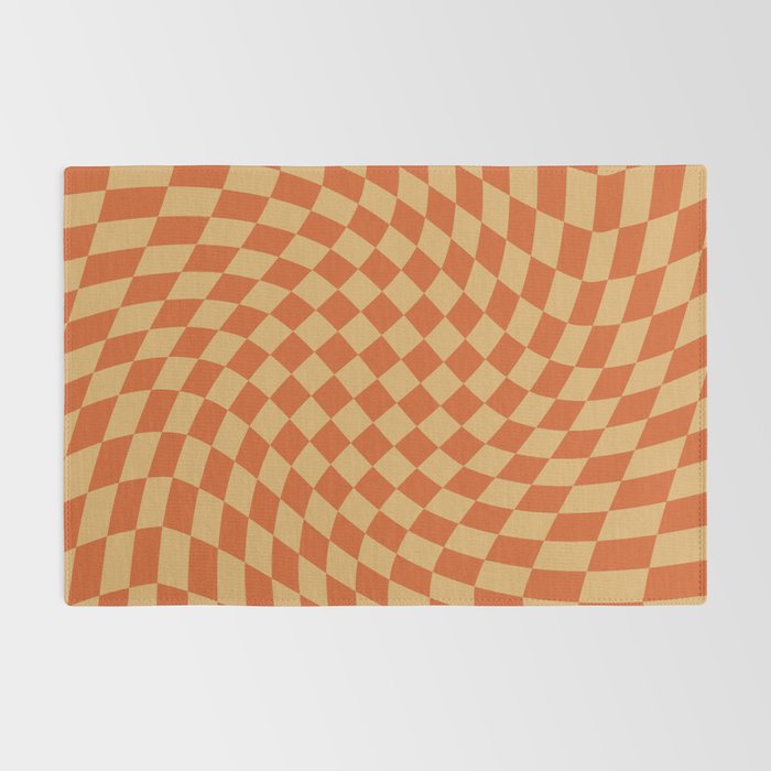 Orange Sunset Checker Rug Gallery Image 2