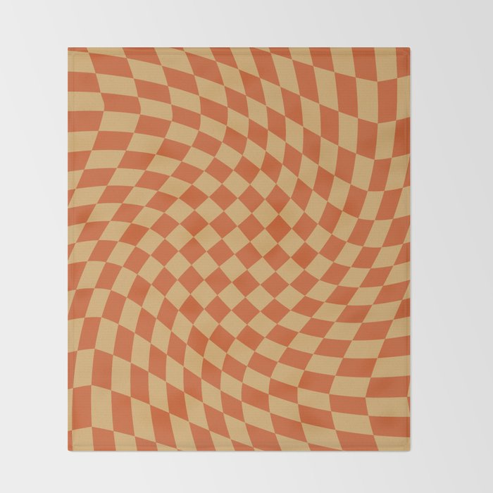 Orange Sunset Checker Throw Blanket Gallery Image 2