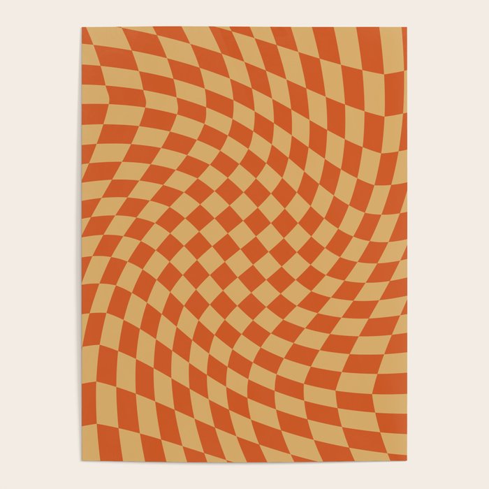 Orange Sunset Checker Poster Gallery Image 4