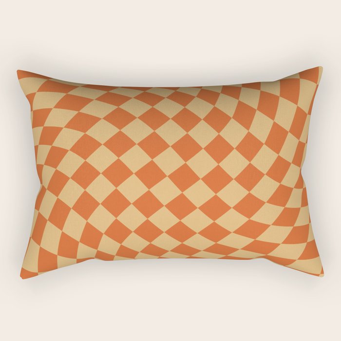 Orange Sunset Checker Rectangular Pillow Gallery Image 1