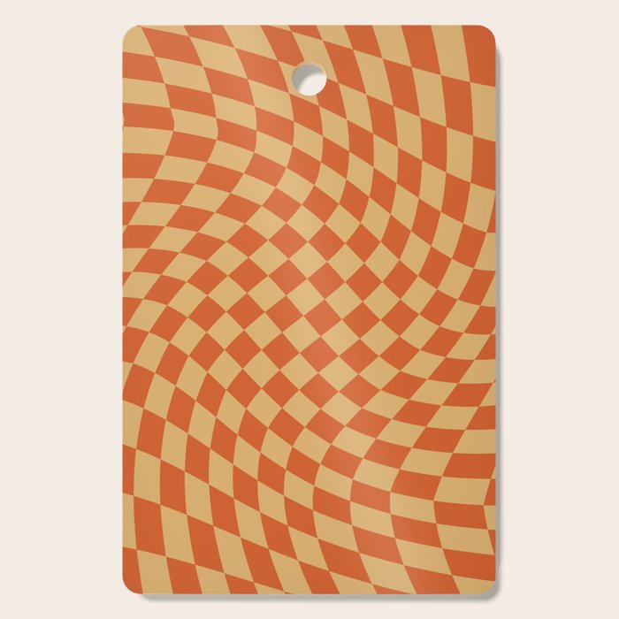 Orange Sunset Checker Cutting Board Gallery Image 1