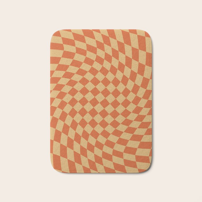 Orange Sunset Checker Bath Mat Gallery Image 1
