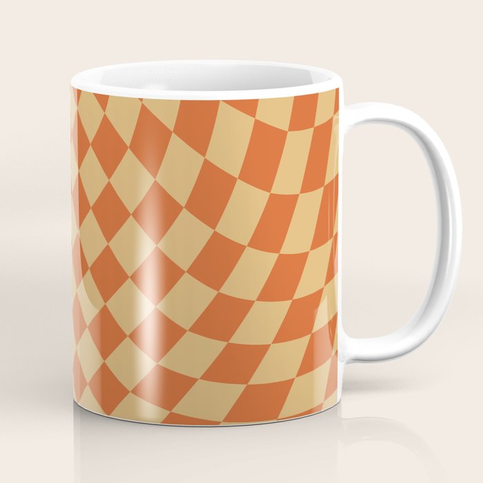 Orange Sunset Checker Coffee Mug Gallery Image 1