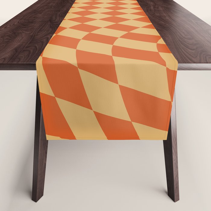 Orange Sunset Checker Table Runner Gallery Image 1