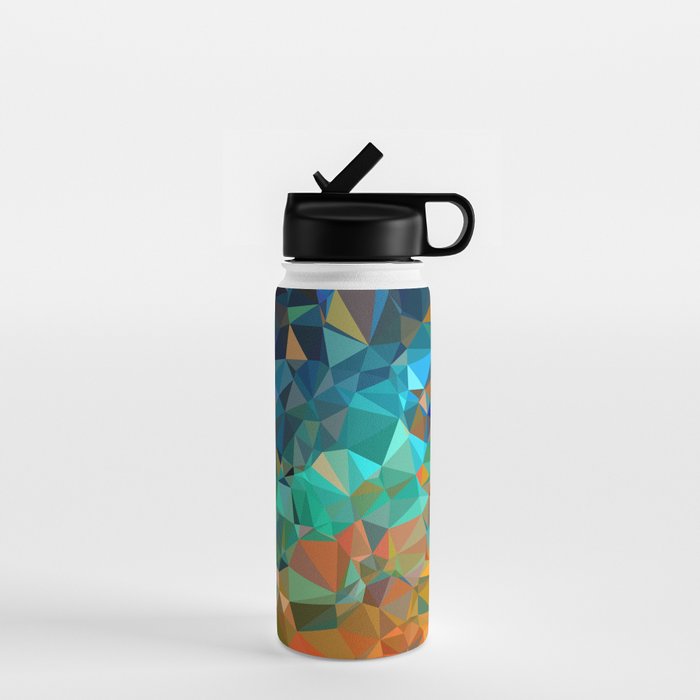 Red Blue Gold Low Poly Abstract Art Water Bottle Gallery Image 1